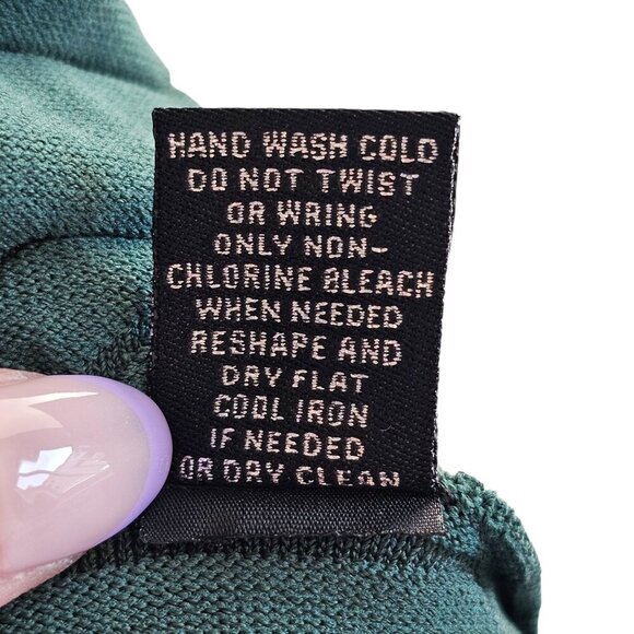 Catherine Malandrino Green Raised Graphic Knit Style Dress Sz L - Picture 10 of 10